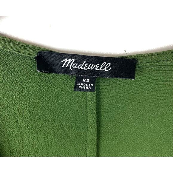 Madewell | Green Button Down Dress Long Shirt XS - Picture 7 of 8